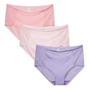 INNERSY Lace Underwear for Women Plus Size XL-4XL High Waisted Silky Stretch Briefs 3-Pack(XX-Large,Purple Blush)